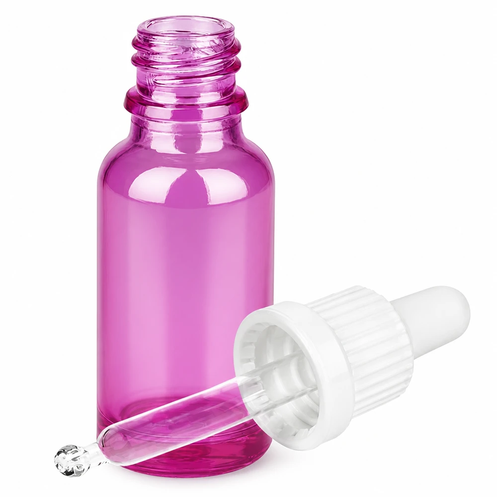 20ml Pipettenflasche weiss Originalität Schraubverschlusserschluss PurpleLine UT18/20 Kompakte 20ml Tropferflasche aus violettem Glas für Seren und Tinkturen