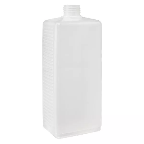 1000ml Eckige Flasche PE natur, ohne Verschluss