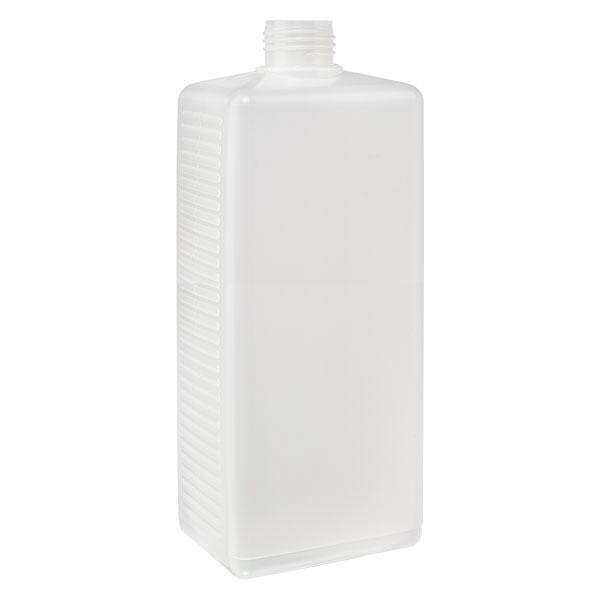 Bottiglia quadrata da 1000ml HDPE naturale, senza tappo Bottiglia quadrata da 1000ml HDPE naturale, senza tappo