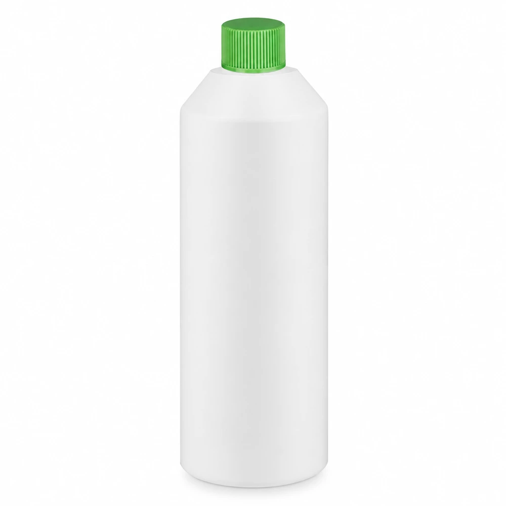 Weiße HDPE Kunststoffflasche 250ml mit grünem SV zylindrische Apothekenform