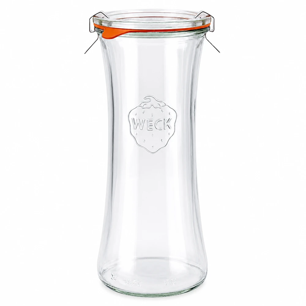 Vasetto da 700 ml completo WECK RR80 Vaso per salumi WECK 700ml RR80 con coperchio in vetro e anello in gomma, vaso vuoto per conserve e stoccaggio