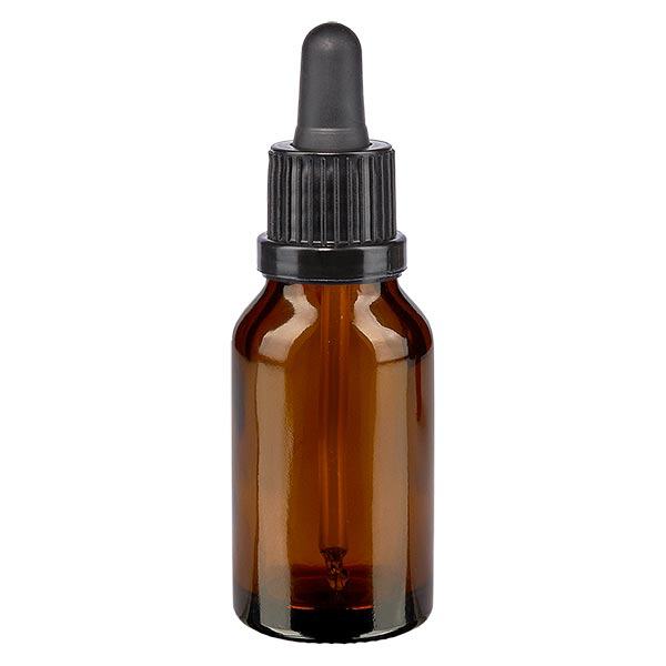 Bottiglia per farmacia marrone 15ml pipetta nera OV Bottiglia per farmacia marrone 15ml pipetta nera OV