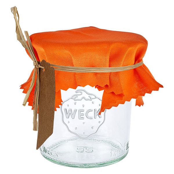 Stoff Schmuckdeckchen orange 12cm eckig