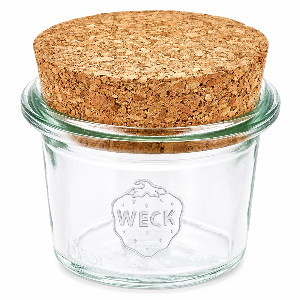 Vaso da 35 ml WECK RR40 con chiusura in sughero naturale vaso per conserve piccolo stoccaggio spezie marmellata