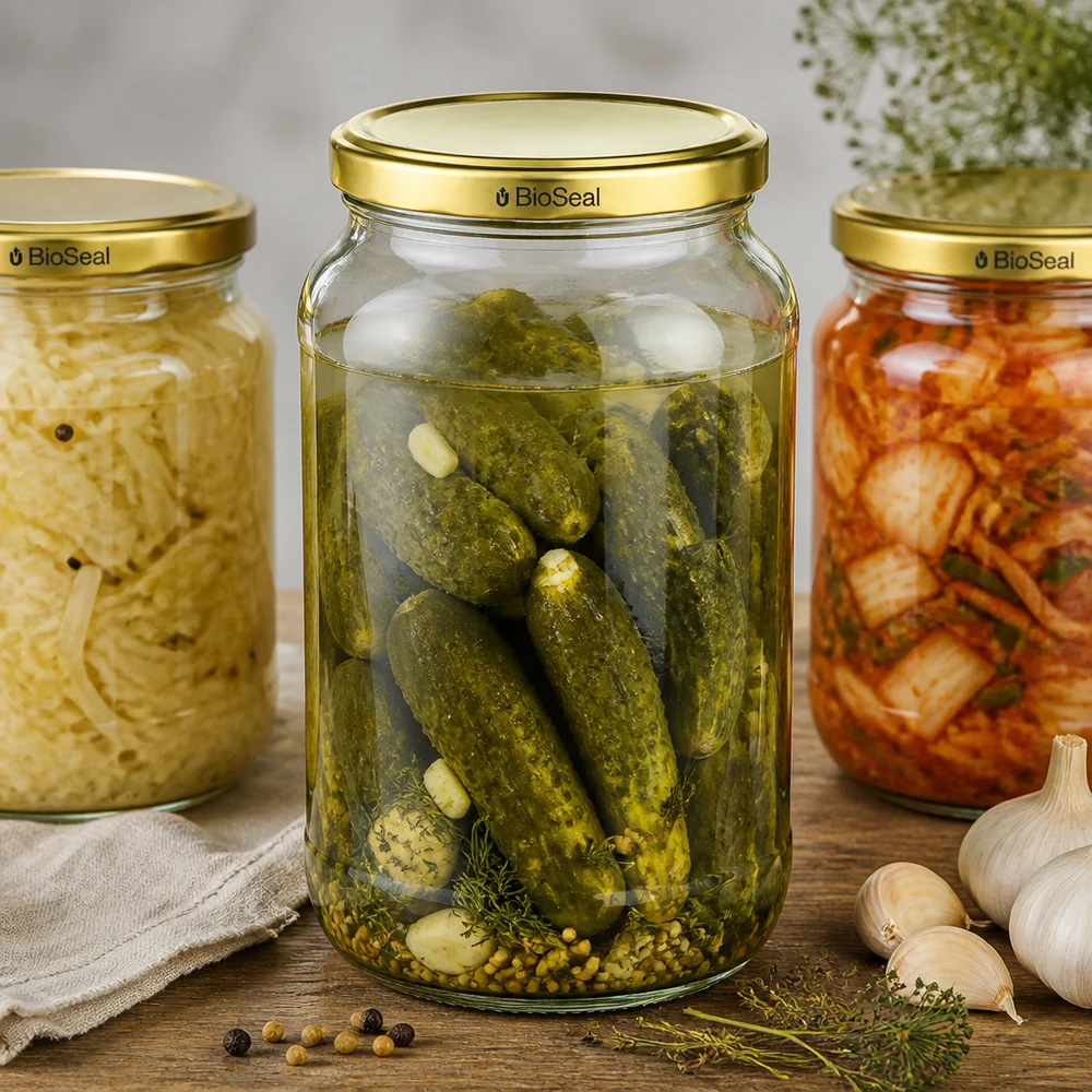 UNiTWIST Runda1062 set di barattoli per la conservazione di cetrioli sottaceto kimchi TO82 Coperchio BioSeal alimenti fermentati