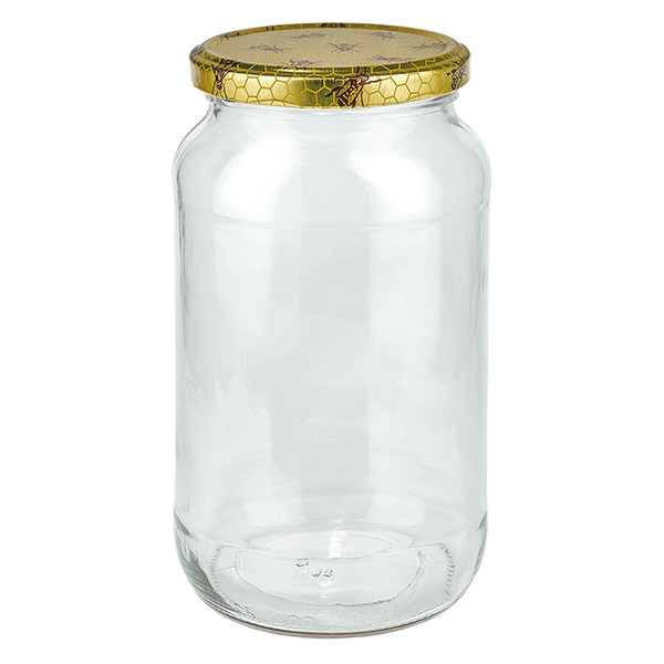 1062ml Rundglas + BasicSeal Deckel Bienenwabe UNiTWIST