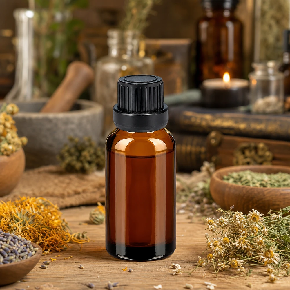 Flacone contagocce da 10 ml 2 mm nero OV BrownLine UT18/10 Flacone in vetro farmaceutico da 10 ml con filettatura UT18/10 standardizzata per applicazioni mediche