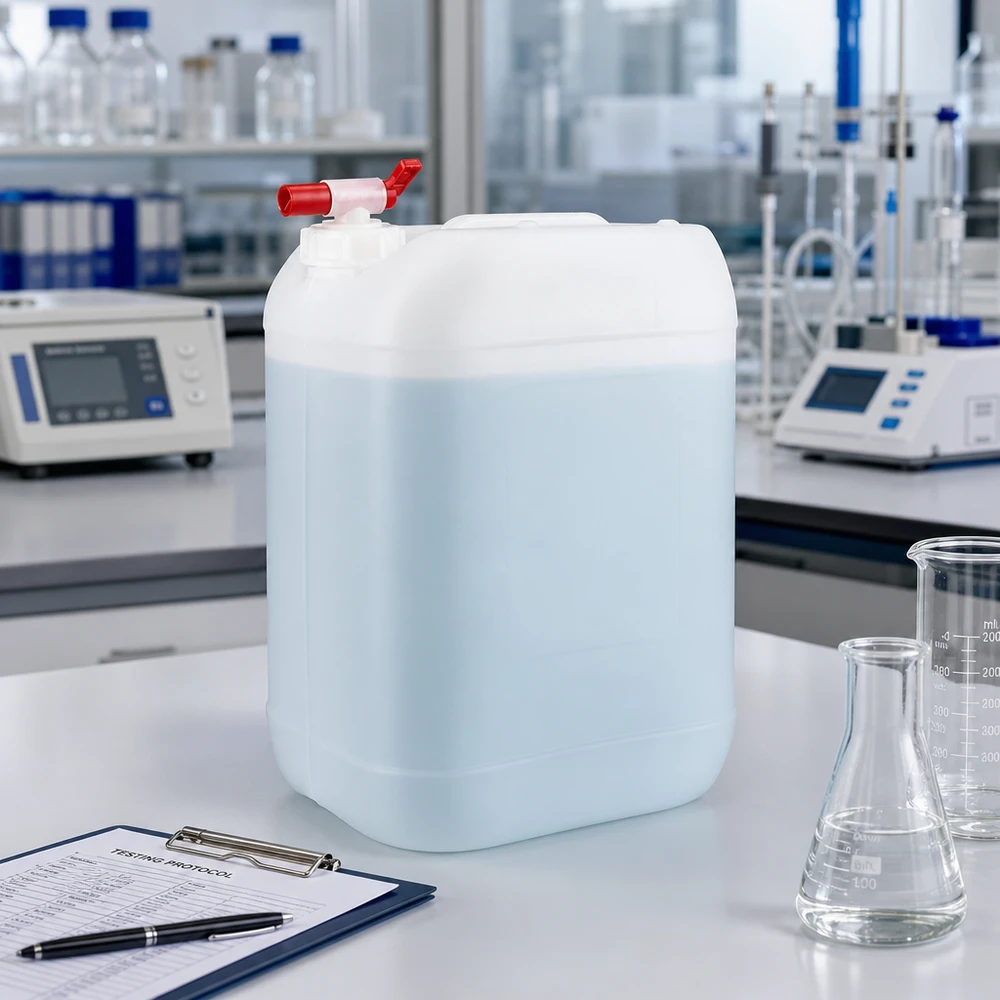 Kanister 25 Liter mit Auslaufhahn Lebensmittelechter HDPE Kanister 25 Liter mit Auslaufhahn für Destillat und Laborflüssigkeiten