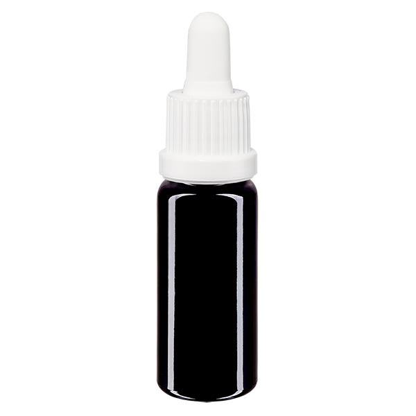Bottiglia in vetro viola 10ml, pipetta contagocce bianca OV Bottiglia in vetro viola 10ml, pipetta contagocce bianca OV