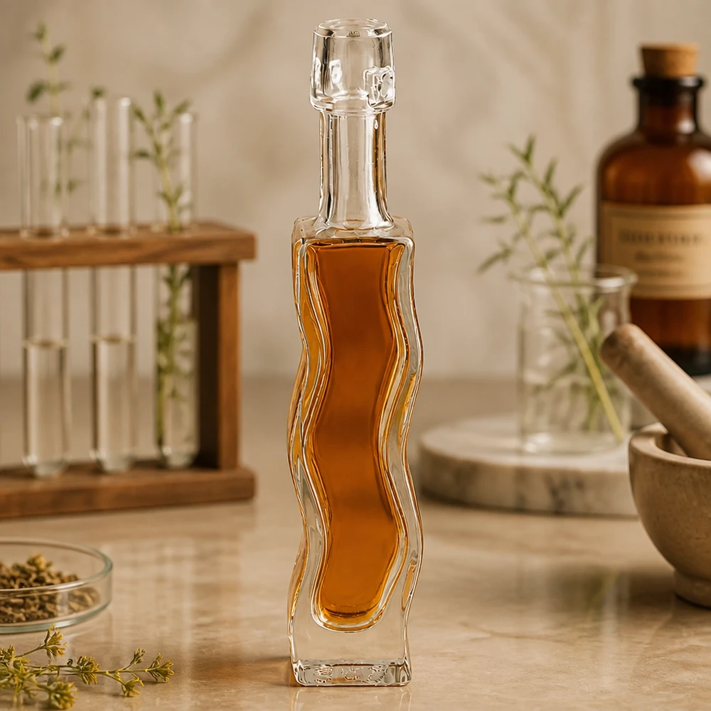40ml bottiglia di vetro Anna riempita di miele dorato stile speziale decorazione erboristica cucina naturale omeopatia ambiente