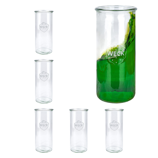 6er Set Weck Gläser 1500 ml Sturz-Glas rund