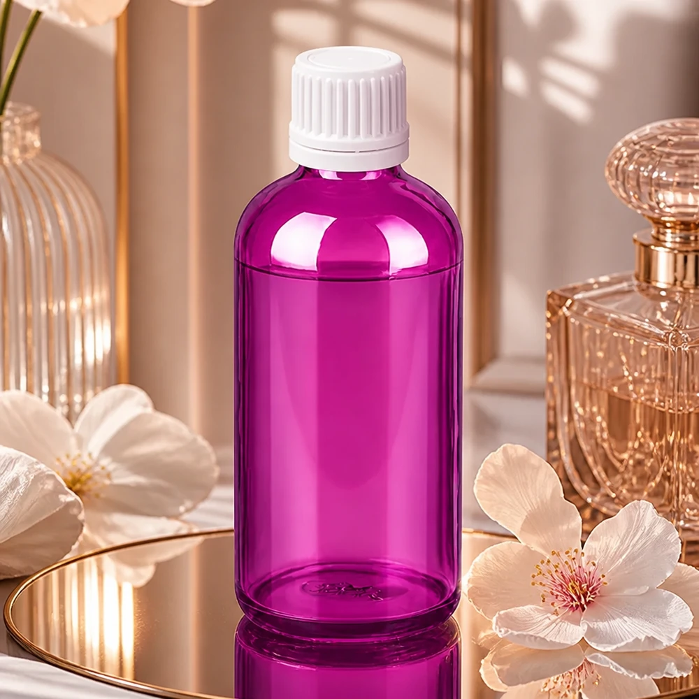100ml Flasche 11mm Schraubverschluss weiss Originalität Schraubverschlusserschluss PurpleLine UT18/100 Kompakte 100ml violette Flasche mit fest sitzendem 11mm Verschluss ideal für Reise und unterwegs
