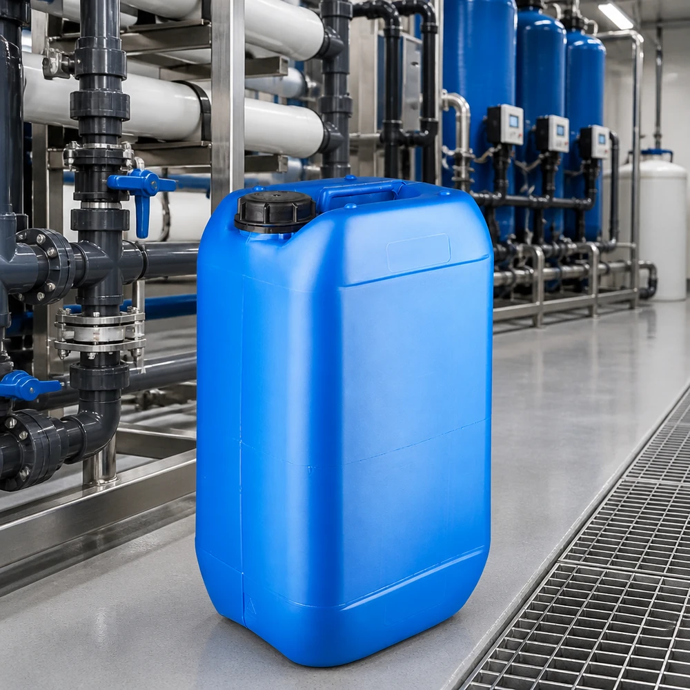 Kanister 15 Liter blau mit Schraubverschluss Originalitätsverschluss Kompakter blauer Kunststoffkanister 15 Liter mit ergonomischem Griffsystem und OV