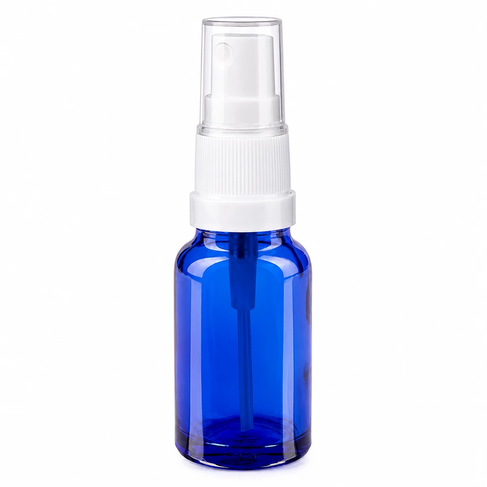 Vaporisateur 10ml blanc/tr. STD BlueLine UT18/10 Vaporisateur bleu de 10 ml au design transparent parfait pour les produits cosmétiques DIY