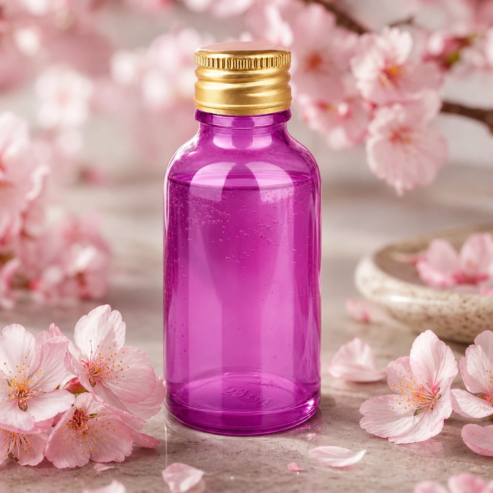 30ml Flasche 11mm Schraubverschluss Alu-Gold Standard PurpleLine. UT18/30 30ml SV-Flasche mit gerilltem Goldverschluss ermöglicht einfaches Öffnen und sicheres Verschließen