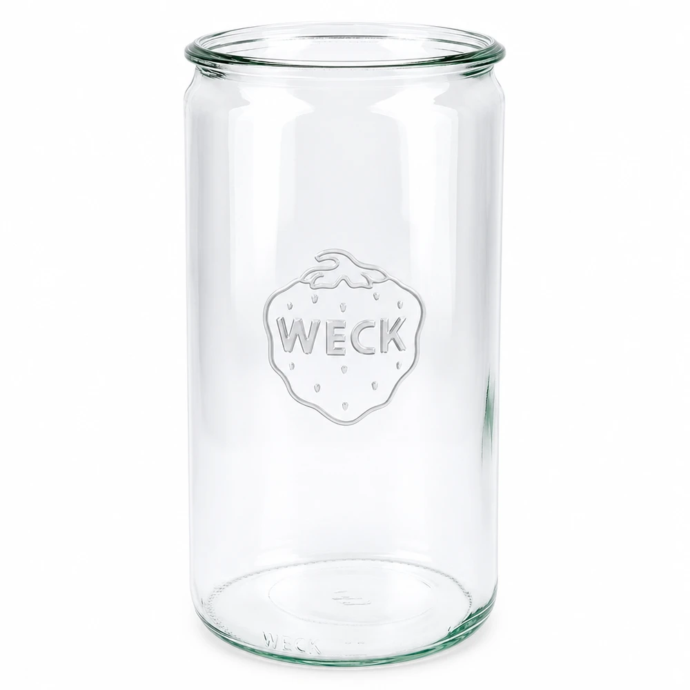 Vaso cilindrico WECK 1590ml RR100 vaso per conserve trasparente con logo in rilievo per conserve e barattoli