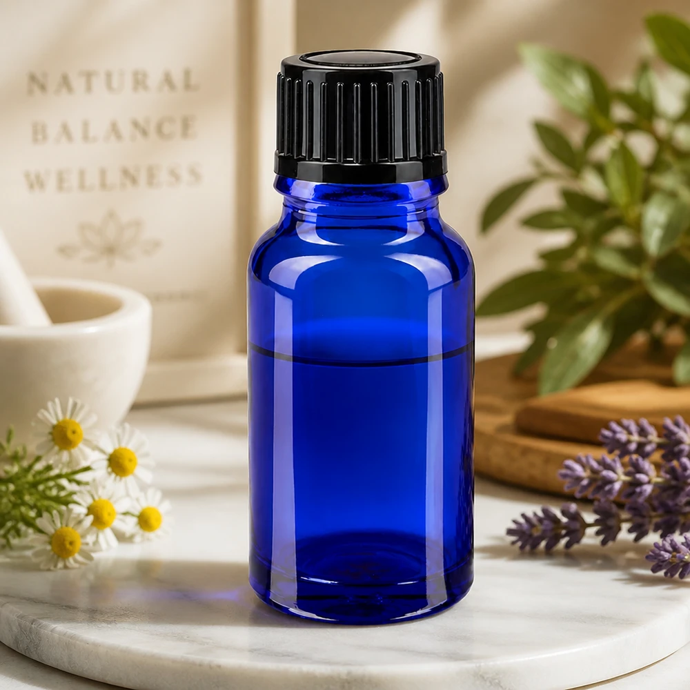 Nachfüllbare blaue Glasflasche 10ml Standard 11mm für Aromatherapie und Wellness
