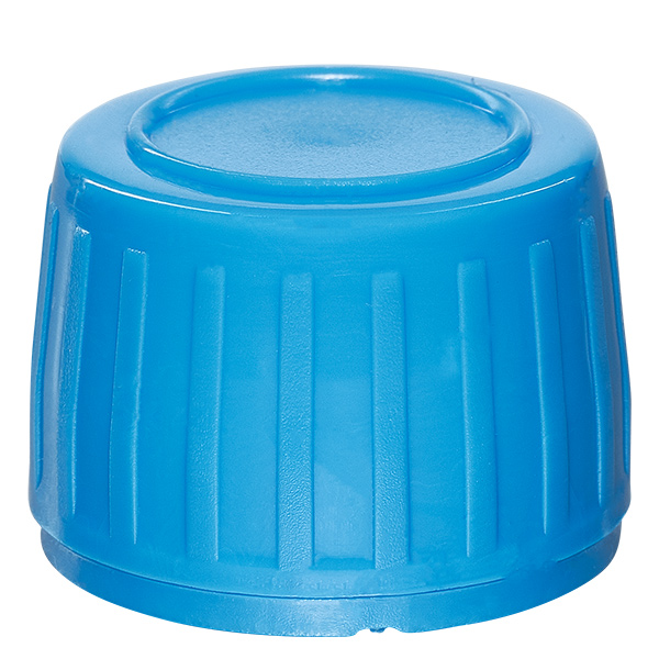 Tappo a vite blu con anello antimanomissione PP28 ApoGlas Tappo a vite blu con anello antimanomissione PP28 ApoGlas