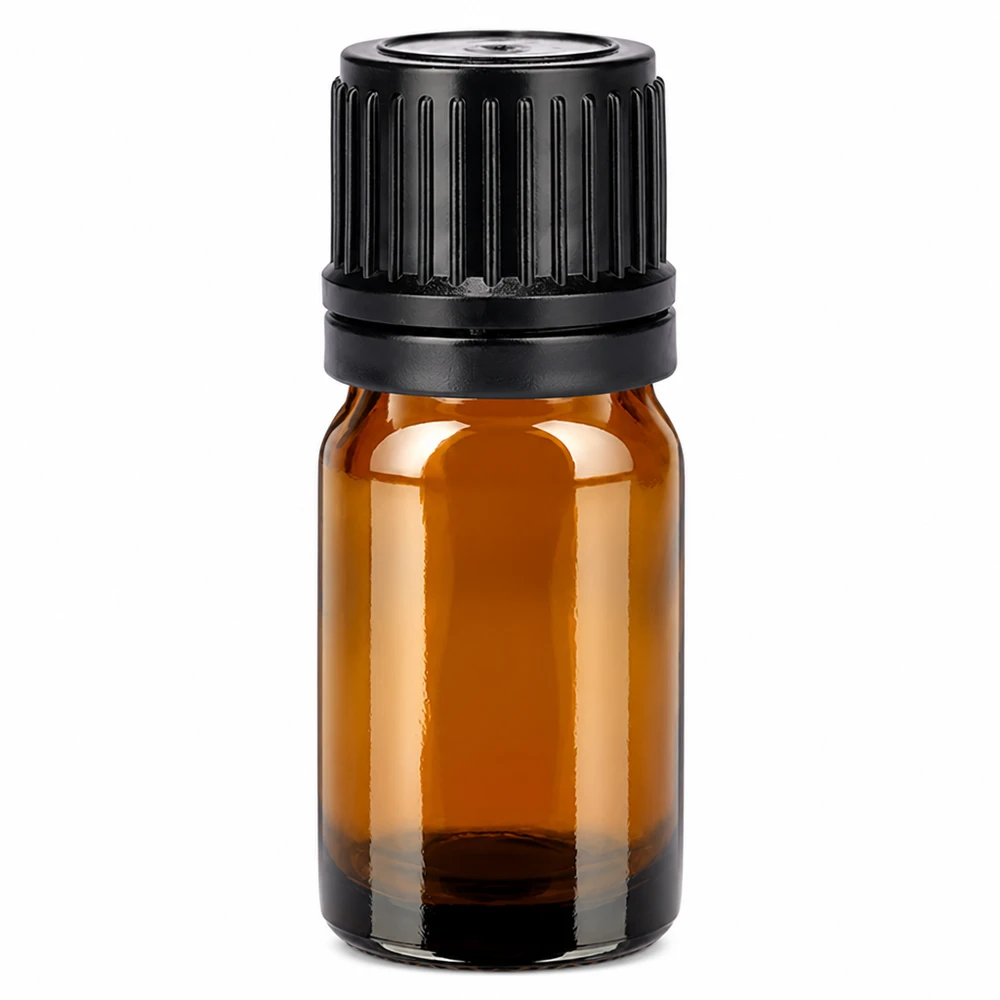 5ml Flasche 11mm Schraubverschluss schwarz Originalitätsverschluss BrownLine UT18/5 5ml braune Tropfflasche mit schwarzem Deckel perfekt für ätherische Öle und Essenzen