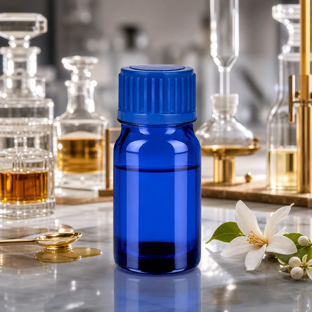 Bottiglia di vetro medicale da 5 ml blu per la conservazione sterile di soluzioni farmaceutiche