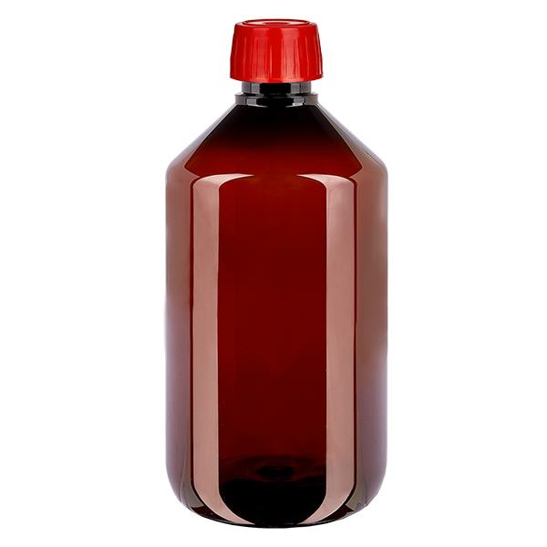 Bottiglia in PET da 500ml con tappo a vite di degassificazione rosso Bottiglia in PET da 500ml con tappo a vite di degassificazione rosso