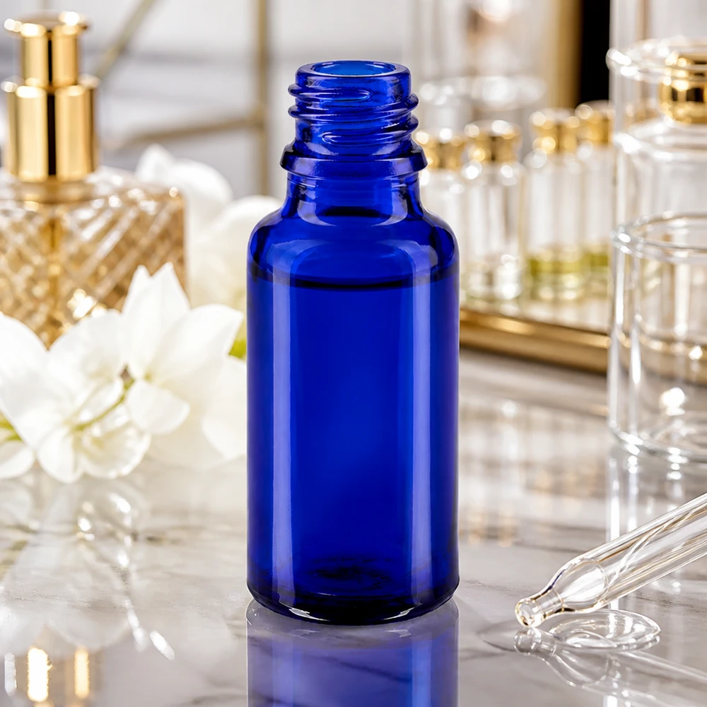 Tropfflasche 20ml DIN 18 BLAUGLAS Professionelle Apothekenflasche 20ml in strahlendem Blau mit optimaler Haltbarkeit für Extrakte