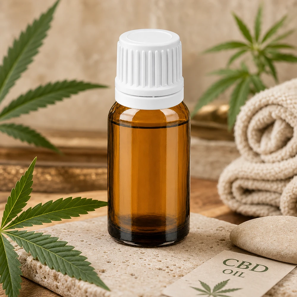 Flacone contagocce da 10 ml con vetro ambrato a protezione della luce e tappo OV bianco per evitare manomissioni.