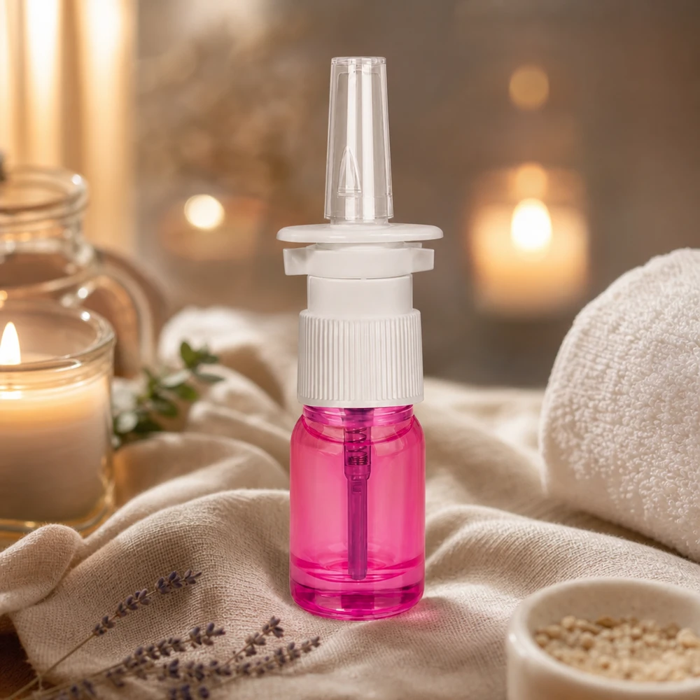 5ml Nasensprayflasche weiß/transparent Standard PurpleLine UT18/5 Sterile 5ml Nasensprayflasche mit STD-Verschluss für pharmazeutische und homöopathische Präparate