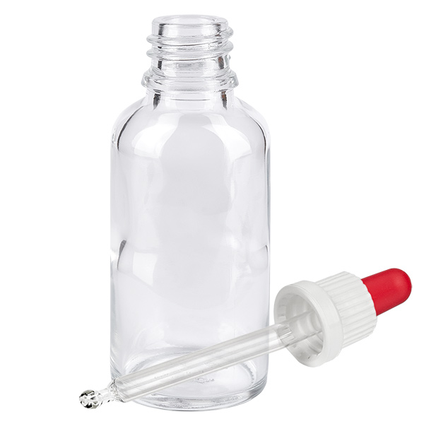Flacone per pipette da 50 ml bianco/rosso OV ClearL. UT18/50 Flacone per pipette da 50 ml bianco/rosso OV ClearL. UT18/50