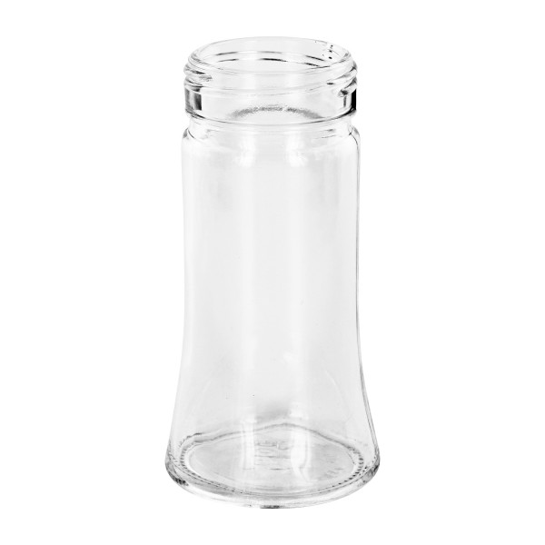Salz/-Gewürzglas Bobby 95ml, Gewinde 41mm Klarglas Gewürzstreuer Glas Bobby 95ml Klarglas mit breiter Standfläche und engem Hals
