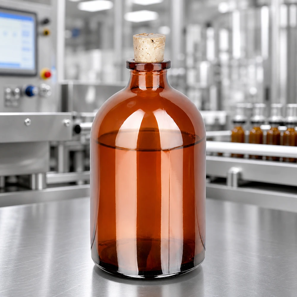 Flasche Braunglas 100ml mit Korken 11/14mm Braunglas-Vorratsflasche 100ml mit Naturkorken für lichtempfindliche Flüssigkeiten und Öle