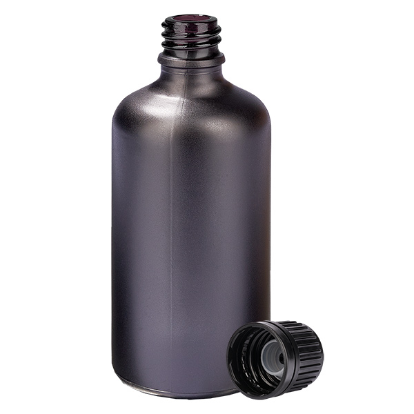 100ml Globuliflasche 3mm Giessring schwarz Originalitätsverschluss BlackL. UT18/10