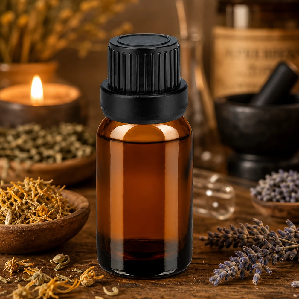 Flacone di alta qualità in vetro ambrato da 10 ml con tappo a vite nero per applicazioni di laboratorio professionali