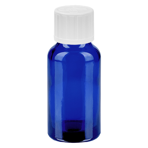 20ml Flasche 11mm Schraubverschluss weiß Standard Kindersicherung BlueLine UT18/20