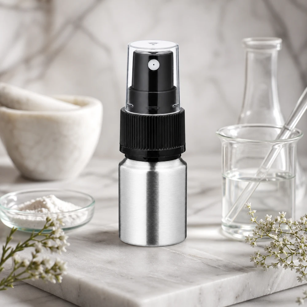 10ml geschliffene Aluflasche mit Zerstäuber 10ml Parfümflasche aus mattem Aluminium - wiederbefüllbare Zerstäuberflasche für Düfte und Öle
