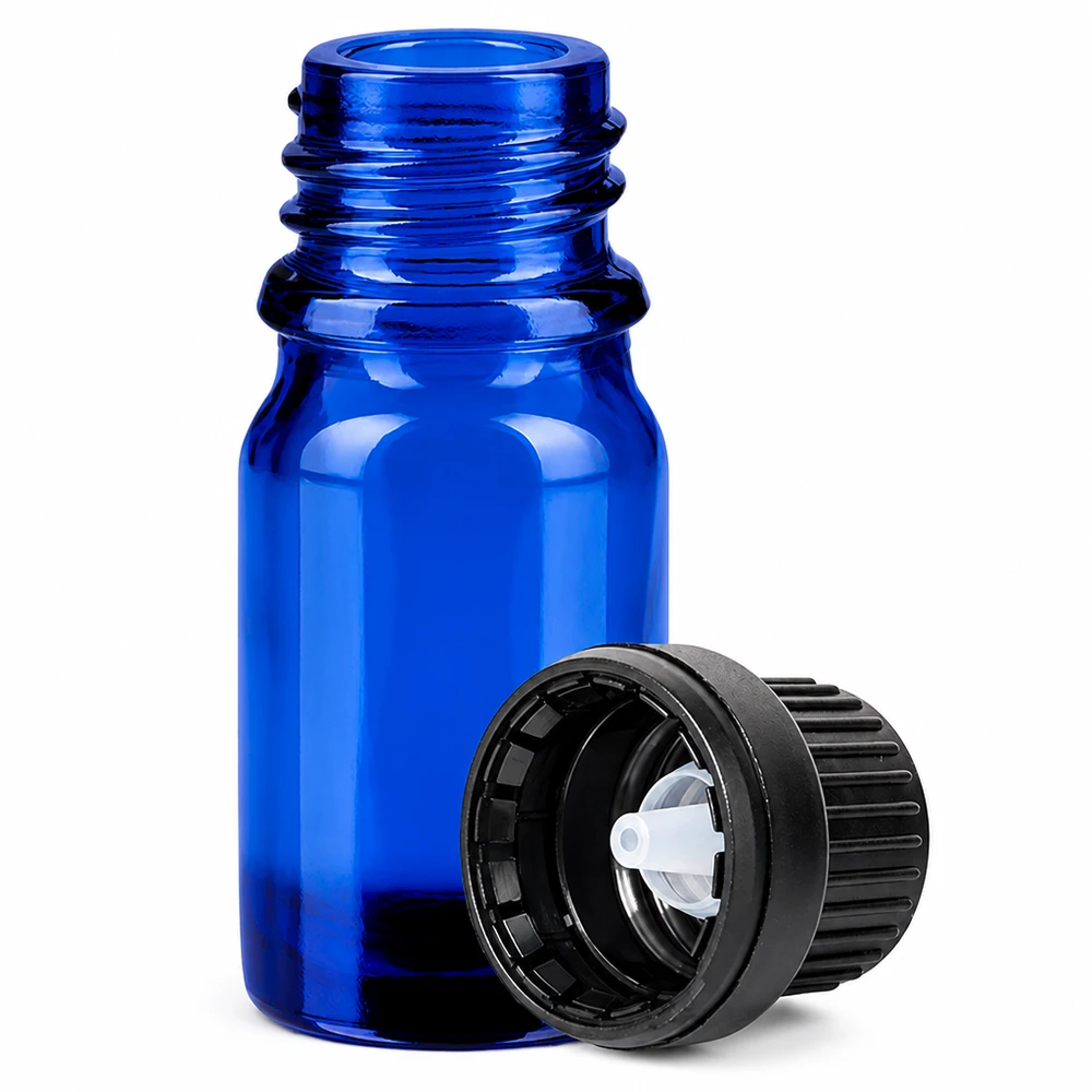 5ml Tropfflasche 2mm schwarz Originalitätsverschluss BlueLine UT18/5 Professionelle 5ml Tropfflasche blau mit kindersicherem Verschluss für medizinische Anwendungen