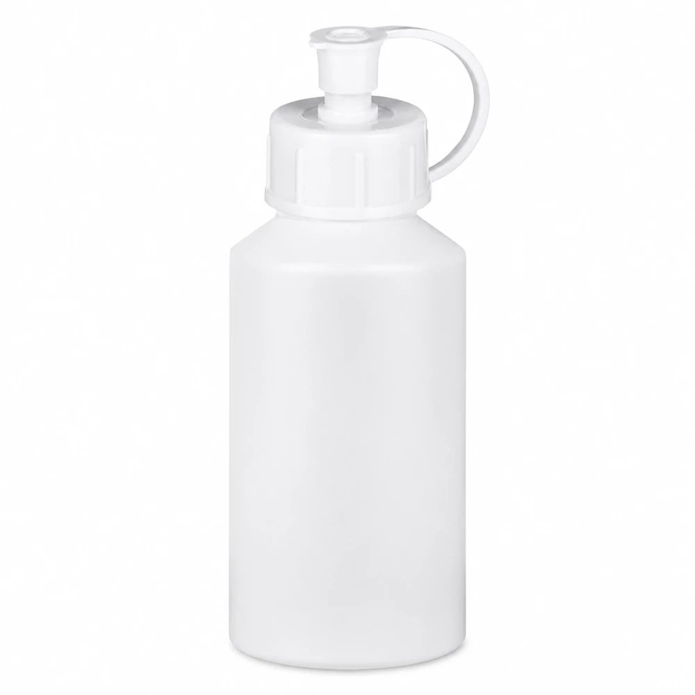 Kleine Kunststoffflasche 50ml in Weiß mit praktischem Klappverschluss