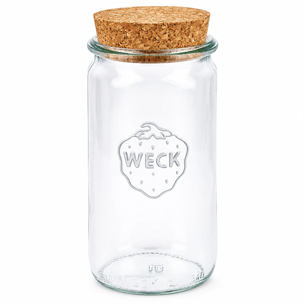 WECK vaso per conserve 340ml con chiusura in sughero naturale RR60 vaso cilindrico vaso trasparente vaso per conserve