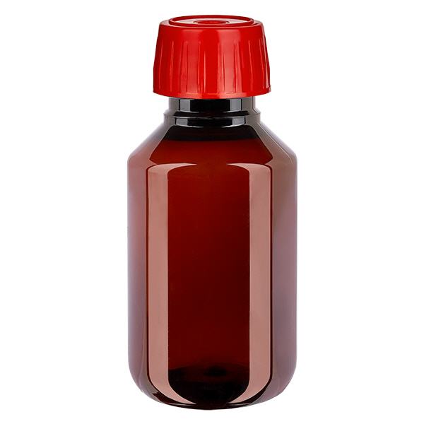 PET Flasche 100ml mit EntgasungsVerschluss rot