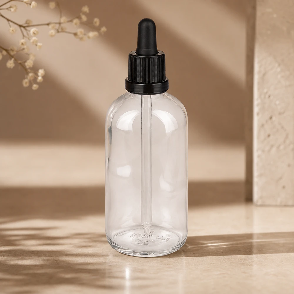 100ml Pipettenflasche schwarz Originalitätsverschluss ClearLine UT18/100 Glasflakon 100ml mit schwarzem Tropfer Naturkosmetik ätherische Öle Abfüllflasche ClearLine UT18