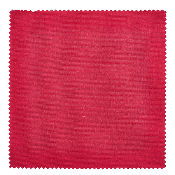 Centrino in tessuto per gioielli bordeaux 15cm quadrato Bordeauxrotes Stoff Schmuckdeckchen 15x15cm Nahaufnahme zeigt edle Stoffstruktur und saubere Zackenkante