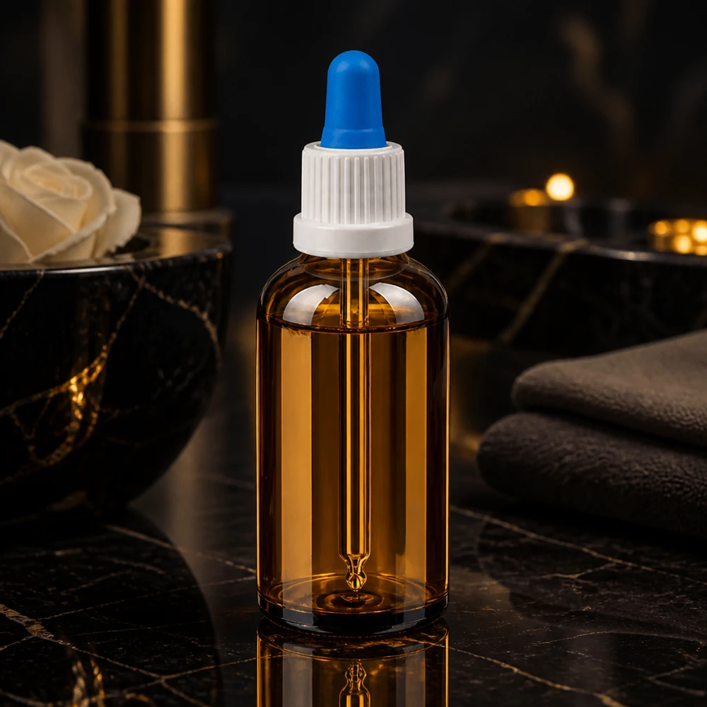 50ml Pipettenflasche weiß/blau Originalitätsverschluss BrownLine UT18/50 Handliche 50ml Dosierungsflasche BrownLine für präzise Abfüllung und Anwendung