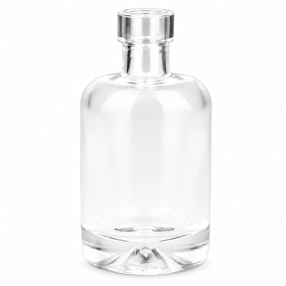 Flacone da 50 ml in vetro Amelie trasparente con tappo a vite argentato Sistema UNiTWIST per profumi e cosmetici