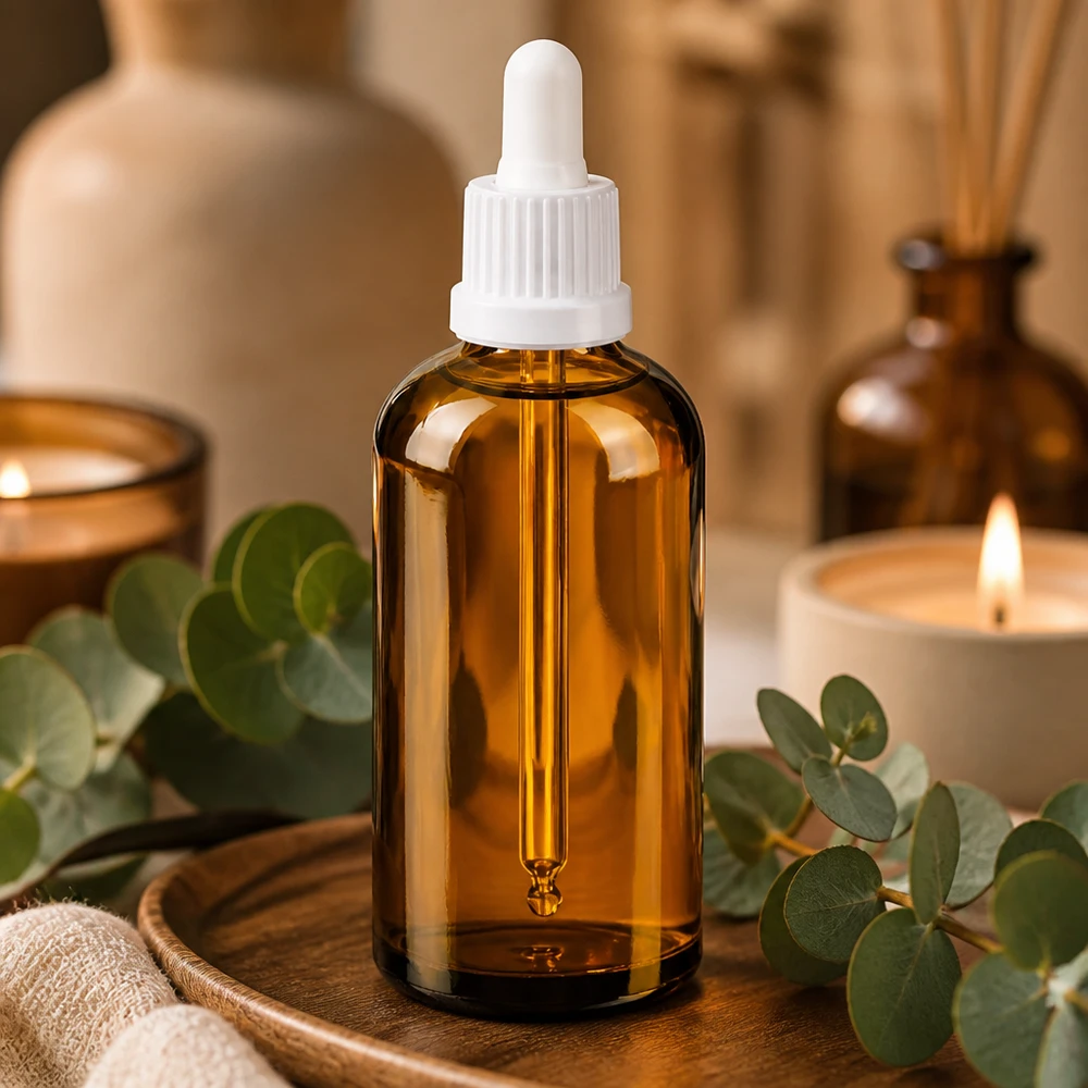 100ml Pipettenflasche weiß Originalitätsverschluss BrownLine UT18/100 Premium Glasflasche 100ml braun mit Pipette für exakte Tropfendosierung