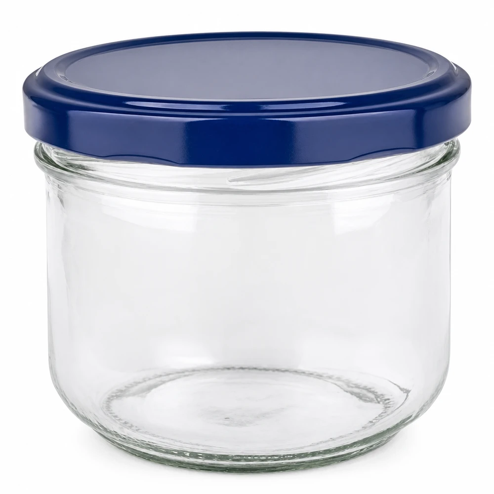 Barattolo da 260 ml con coperchio BasicSeal blu UNiTWIST - barattolo vuoto in vetro trasparente con coperchio twist-off
