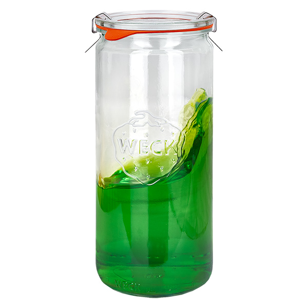 12er Set Weck Gläser 1040ml Zylinderglas mit 12 Glasdeckeln,