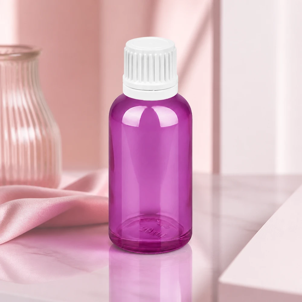 30ml Tropfflasche 0.7mm weiss Originalität Schraubverschlusserschluss PurpleLine UT18/30 Violette 30ml Glasflasche mit weißem Schraubdeckel perfekt für DIY Kosmetik