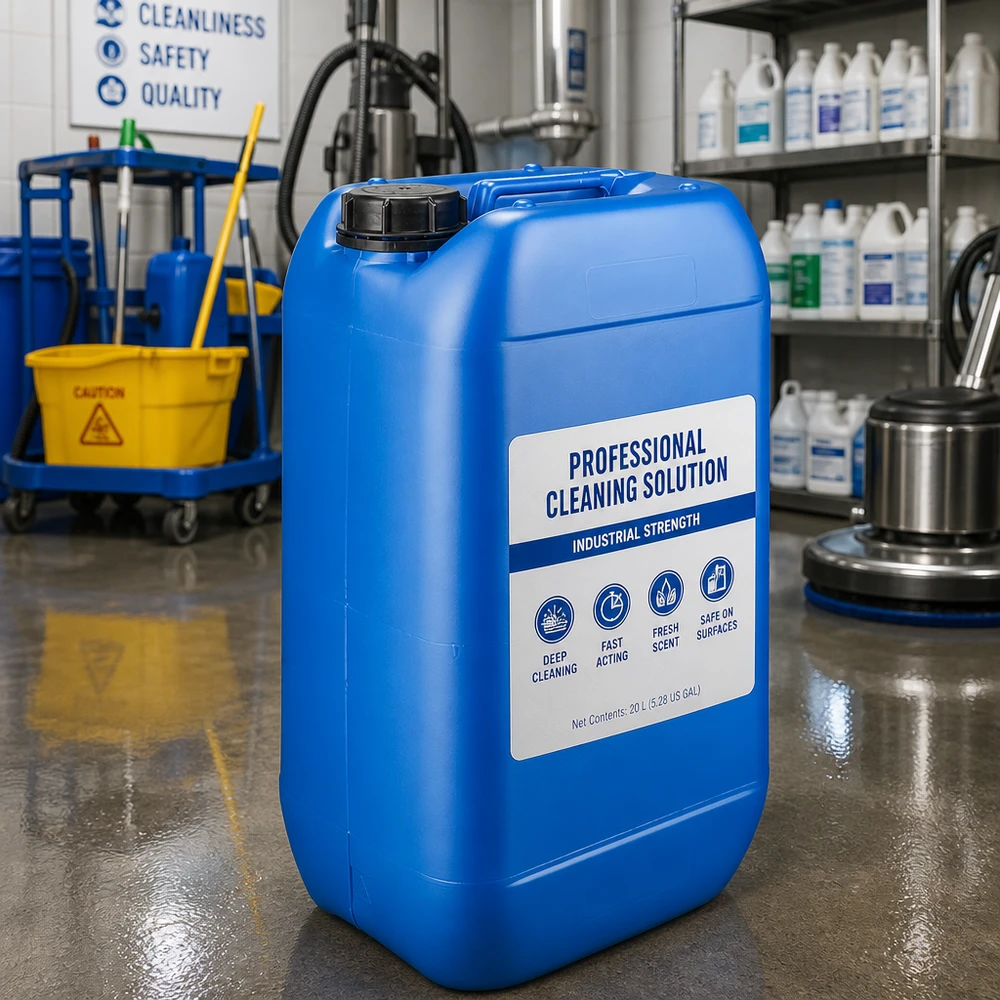 Lagerfähiger Gewerbekanister 15 Liter blau mit Originalverschluss für Reinigungschemikalien