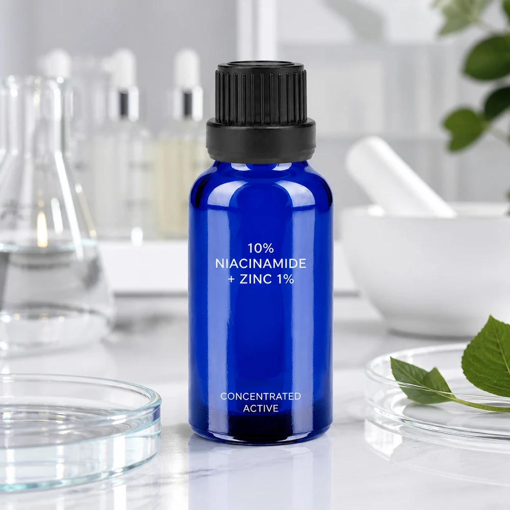 Flacone cosmetico professionale da 20 ml in vetro con sistema di chiusura sicura SV nero