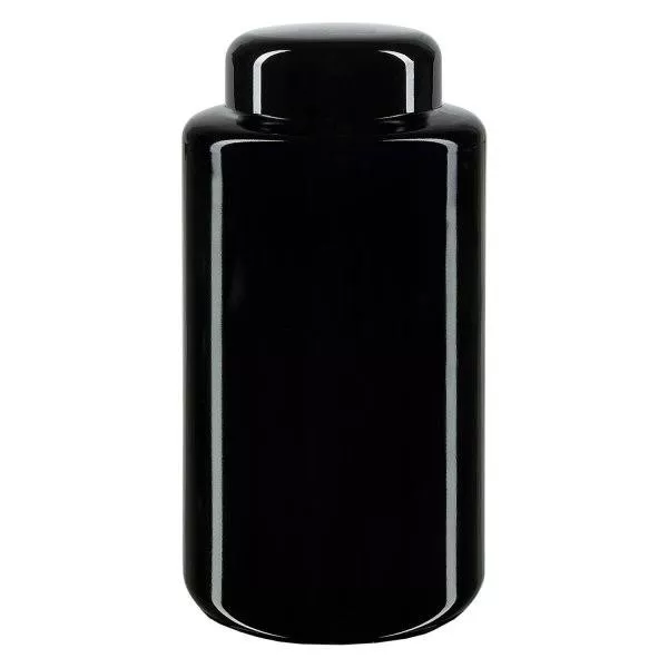 Boîte à col large verre violet 300ml, avec couvercle noir